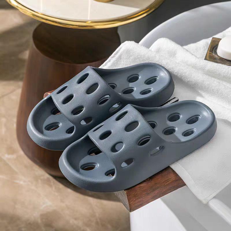 

Женские и мужские нескользящие EVA сандалии для ванной с водоотводящим дизайном для дома. 42-43 темно-серого