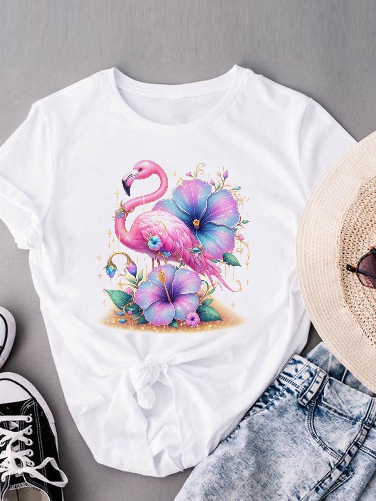 (Taille asiatique) cœur d'amour doux col rond Vêtements décontractés Manches courtes T-shirts Mode Féminin Femme Haut pour femme T-shirt Imprimé T-shirt Graphique