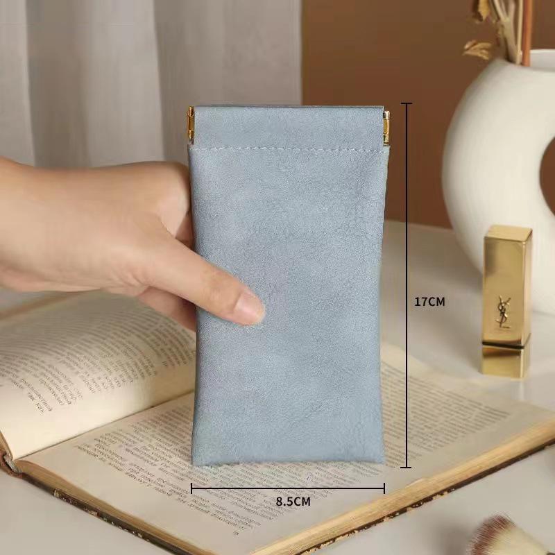 Soft Pu Leather Reading Glasses Bag Cases Waterproof Solid Color Eyeglasses Sunglasses Pouch Storage Bags Eyewear Accessories