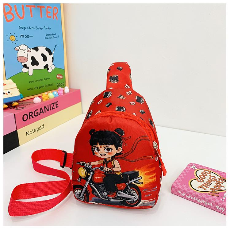Ne Zha 2 Children Fashion Cartoon Crossbody Bag Polyester Material Outing School