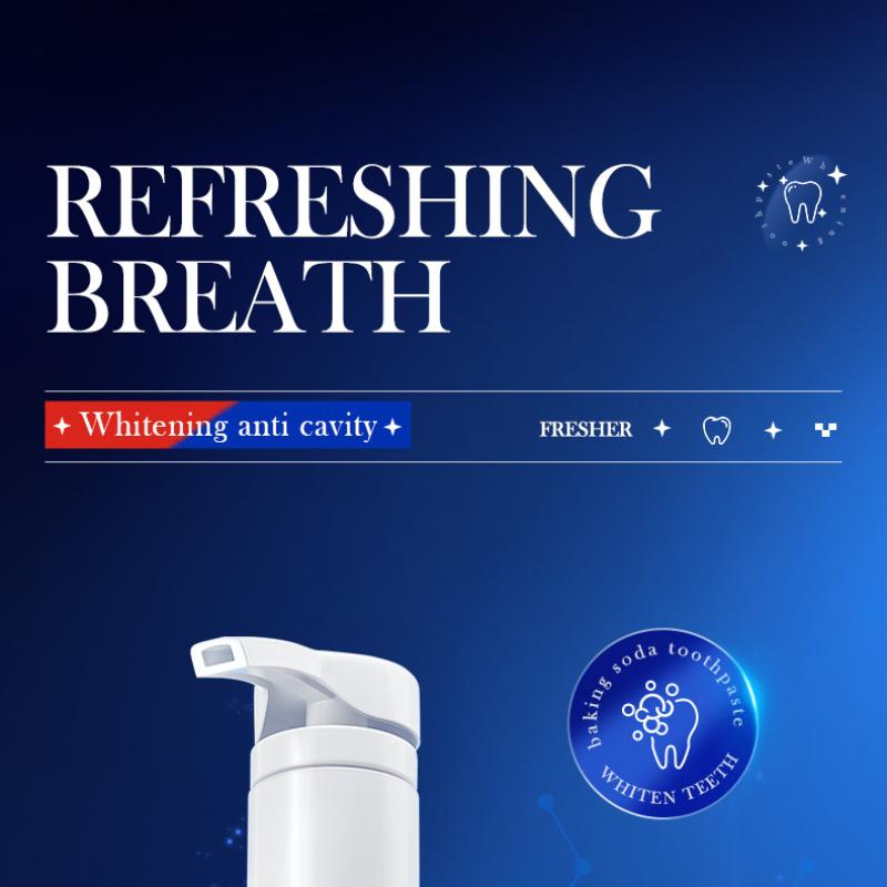 Pump Toothpaste SADOER Baking Soda Probiotics Clean Teeth Mouth Fresh