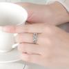 New Temperament Lucky Ring Grass Set Diamond Zircon Ring Open Ring 