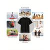 New Classic Black Short-Sleeved Men'S T-Shirt Made of 100%, Featuring a Creative Pattern Inspired by American Street Art