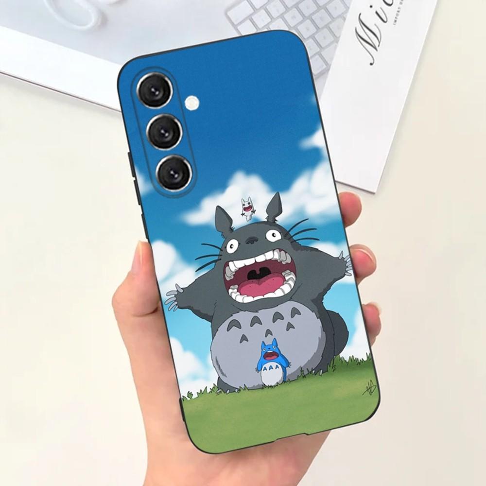 Custodia per Telefono Cartoon T-Totoro-ES Per Samsung S25,S24,S21,S22,S23,S30,Ultra,S20,Plus,Fe,Lite,Note,10,9,5G Copertura Nera