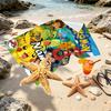 Custom Name Personalized card game Print Beach Towel, for Trip Camping Beach Party Home Decor, Birthday Gift for Family & Friends