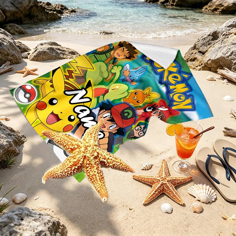 Custom Name Personalized card game Print Beach Towel, for Trip Camping Beach Party Home Decor, Birthday Gift for Family & Friends