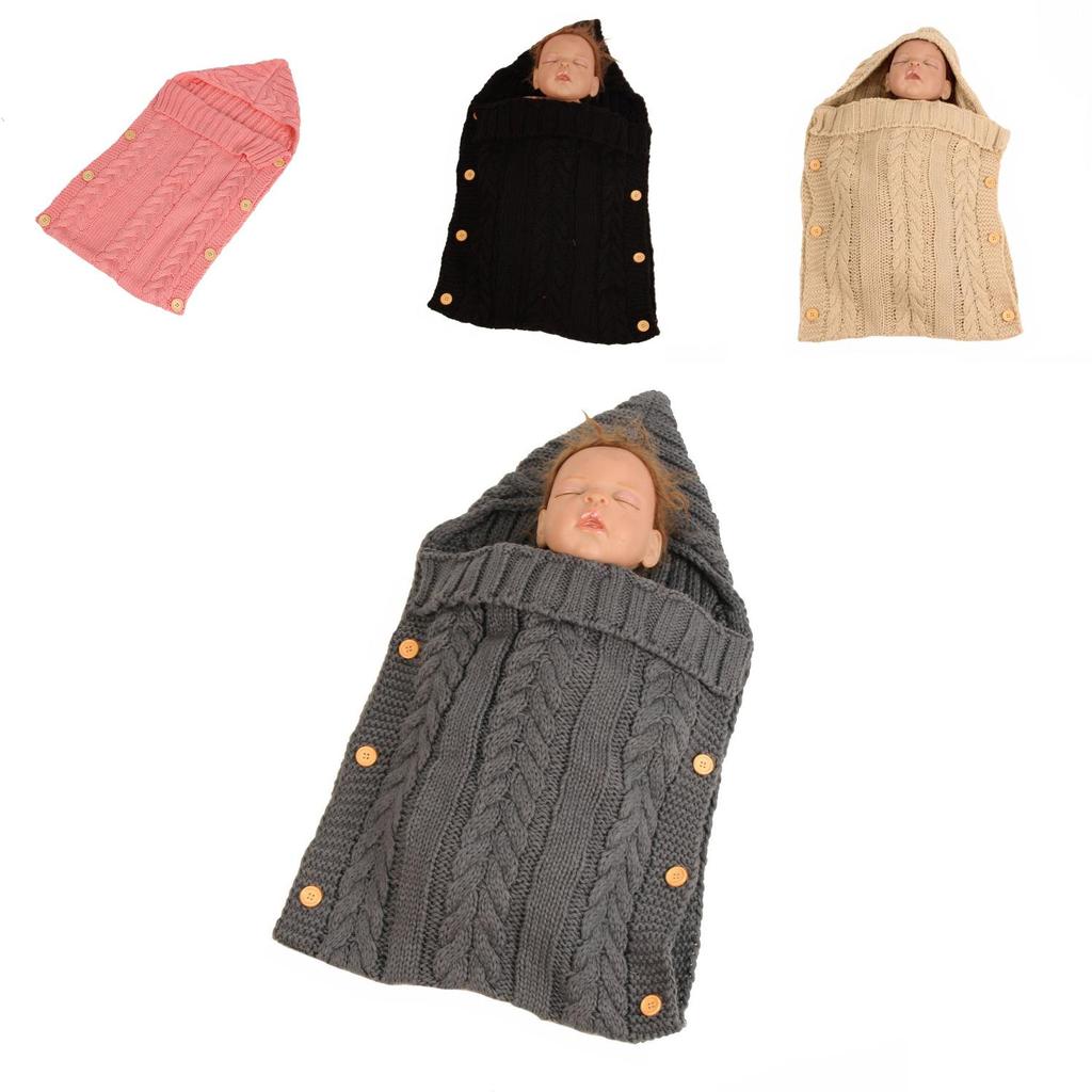 Baby Knit Blanket Sleep Sack For Children With Button Closure For Cozy Wear