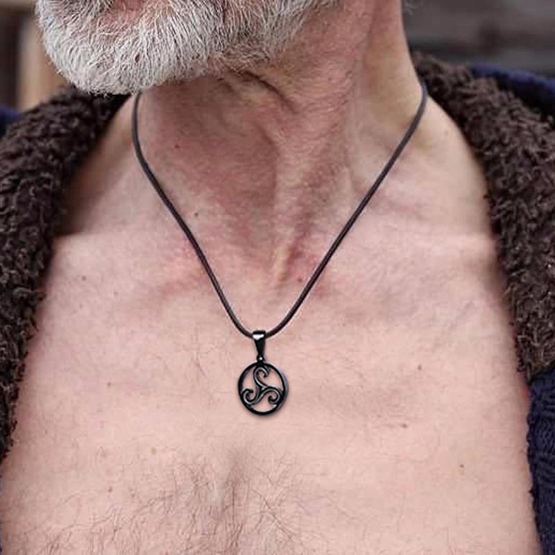 Wisiorek Triskelion Potrójna Spirala Naszyjnik Triskele Stal Nierdzewna Bbc Renesans Biżuteria Unisex
