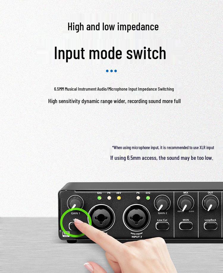 Professionelle 192KHz Soundkarte und OTG-Mischpult für Aufnahme und Musikproduktion
