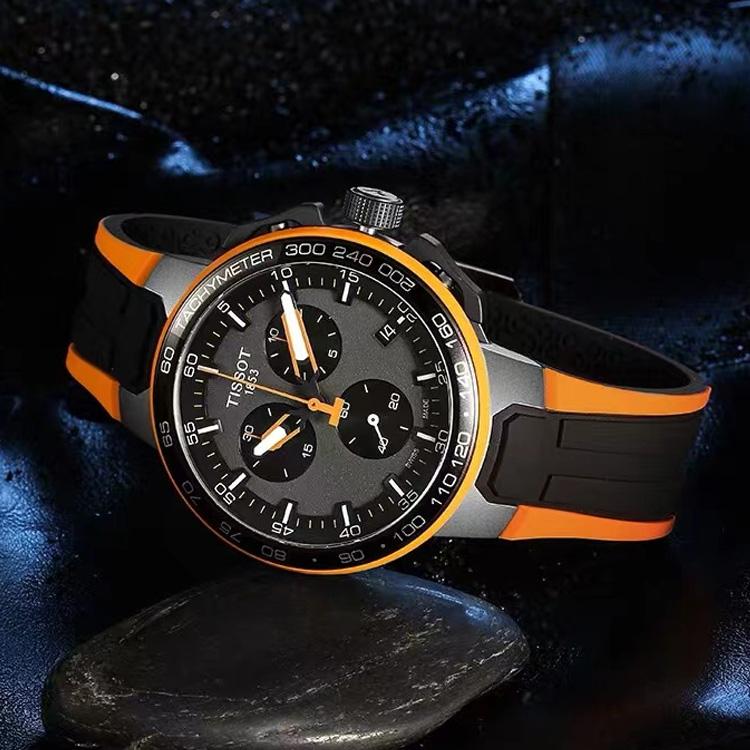 TISSOT Race Collection Quartz Movement Men's Watches Watch 44.5mm Coffee Watch Dial Stainless Steel Case T111.417.37.441.04