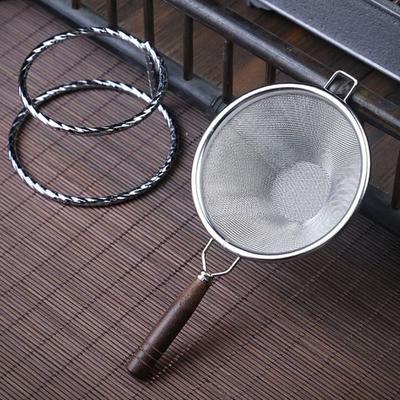 Stainless Steel Tea Strainer Filter Infuser with Wood Handle Chinese Gongfu Tea Set Accessories Tool for Cup Pot Brewing Gift