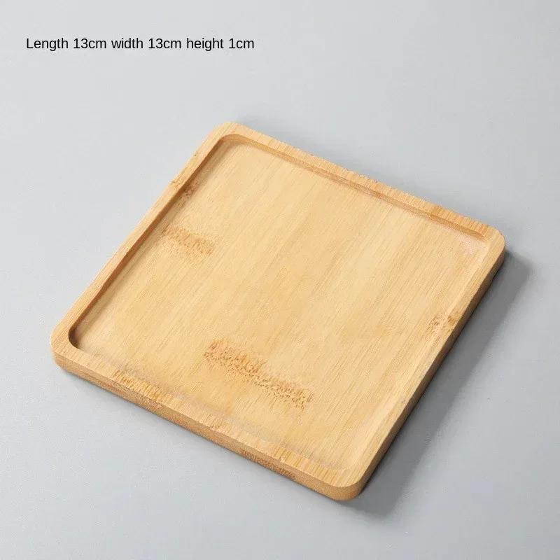 Multi Bamboo Tray Wood Saucer Flower Pot Tray Cup Pad Coaster Plate Kitchen Decorative Plate Coffee Cup Mat Creative Coaster