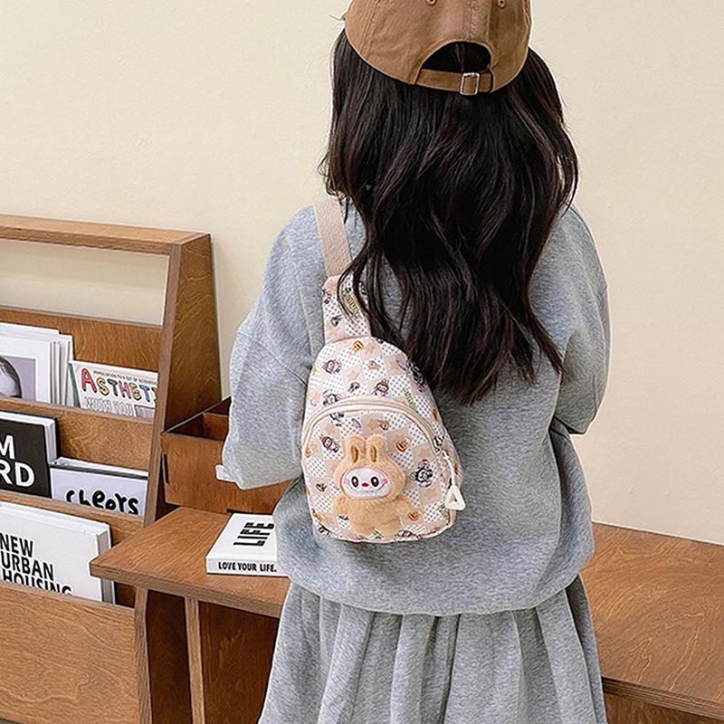 Kawaii Labubu Messenger Bag Kreslený Roztomilý Batoh pro Základní Školu The Monster Labubu Dárky pro Mateřskou Školu Dětská Taška přes Rameno