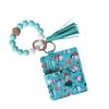 Wristlet Keychain Wallet Credit Card Holder Keyring Keychain Thin Purse Bangle Tassels Key Rings for Women Girls Gift
