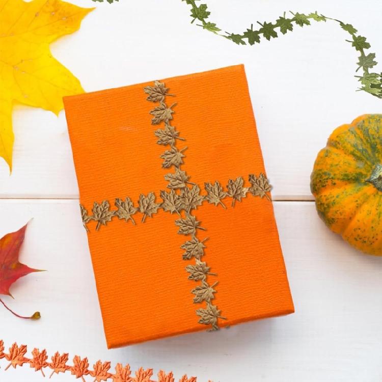 3 Rolls Maple Leaf Ribbons Green Brown Orange Decorative Ribbons Craft Ribbons Gift Wrapping Ribbon Fall Ribbons