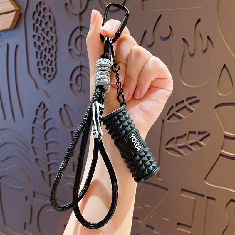 Mini Foam Roller Fitness Keychain Silicone Gym Workout Gifts Outdoor Backpack Pendant Gym-Lockers Decoration For Gym Lovers