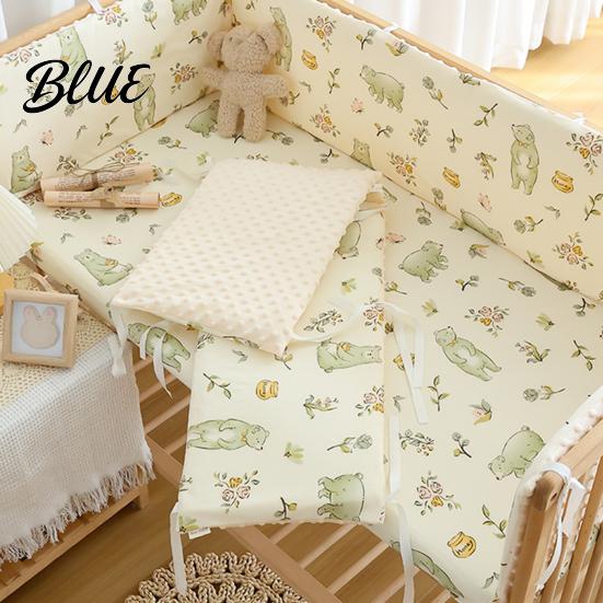 Easy Install Crib Protector Breathable Bumper Pad for Toddler Bed Soft Cotton Bed Rail Baby Shower Gift Newborns with Secure Straps Washable