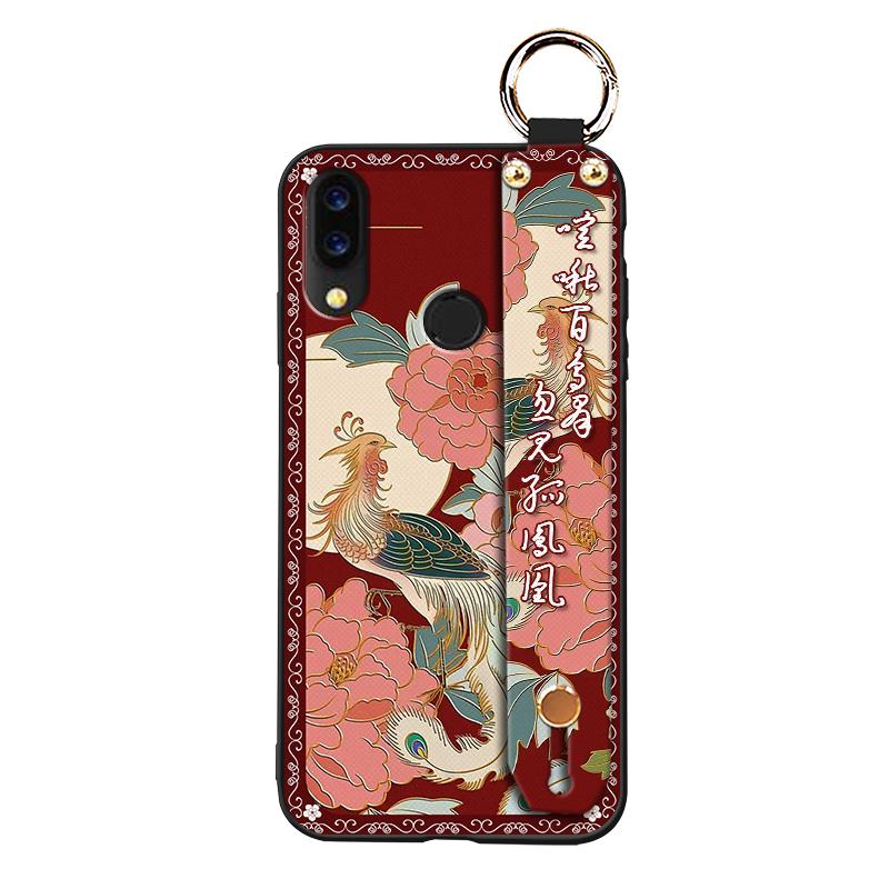 Shockproof Wrist Strap Phone Case For UMIDIGI Power Elderly Lady Protective Soft Case Kickstand Chinese Style Lanyard