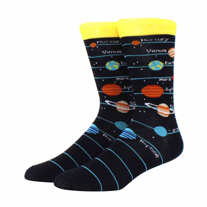 Unisex Malerei Stil Astronaut Mann Socken Baumwolle Harajuku Bunt Vollsocken Damen Weltraum Streetwear 1 Paar Größe 38-46