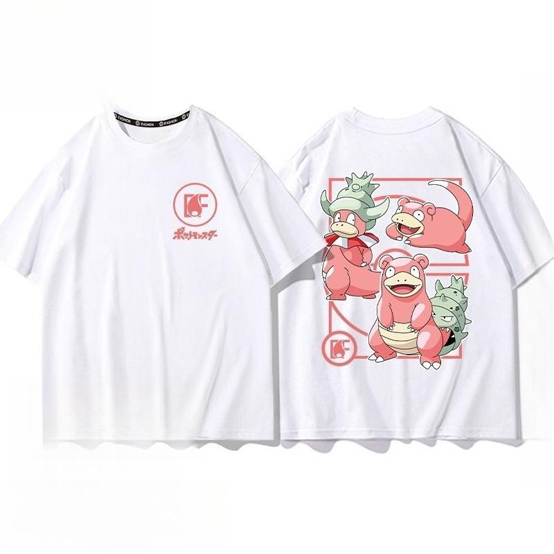 Pokémon Pikachu Gengar Charmander White Tshirt Mens 2026 Summer Fashion Oversize Street Casual Y2K Tops Streetwear Clothing