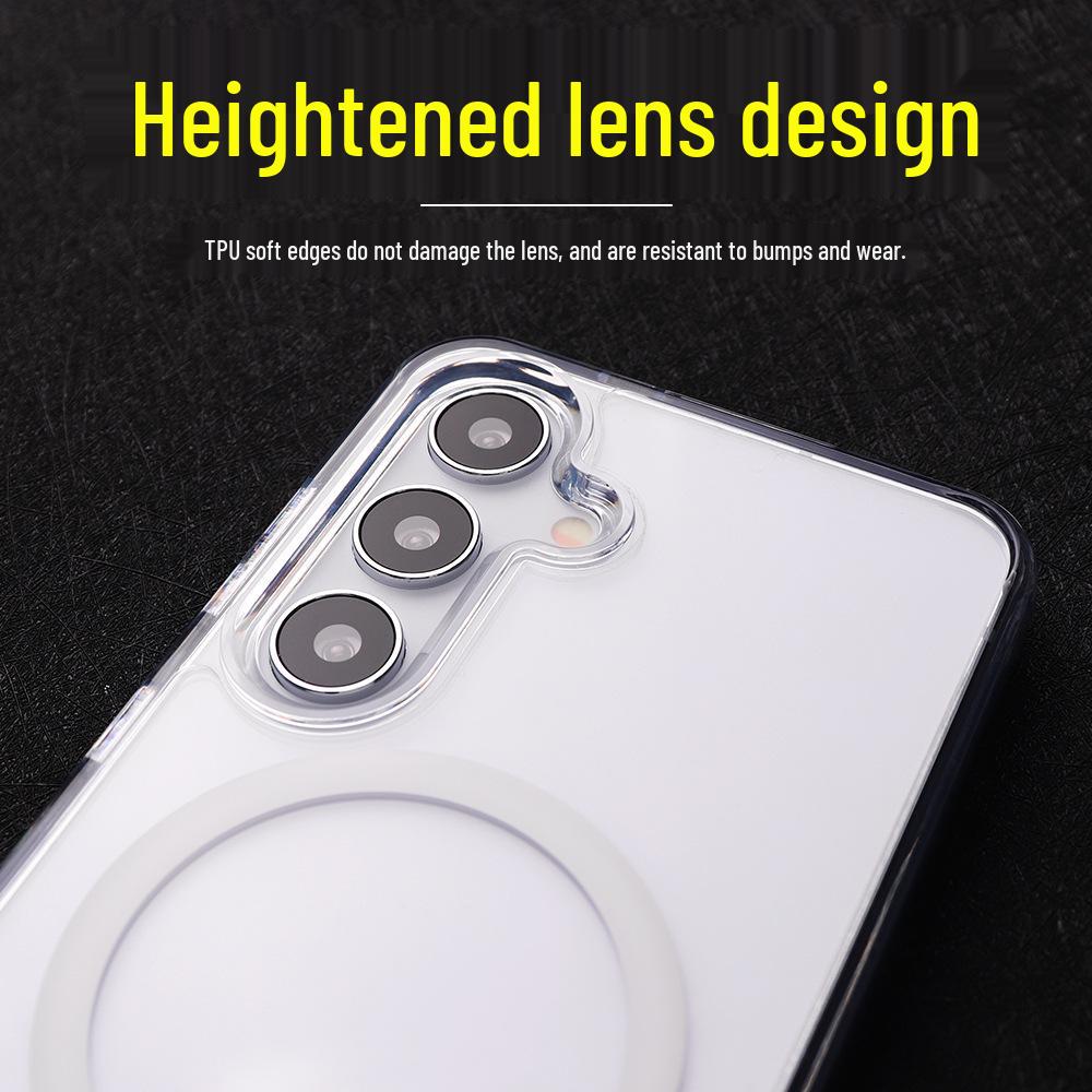 Samsung S26 Phone Case: PC+TPU Frosted Magnetic EDGE for S25 Ultra & S24 Plus, Two-in-One Design