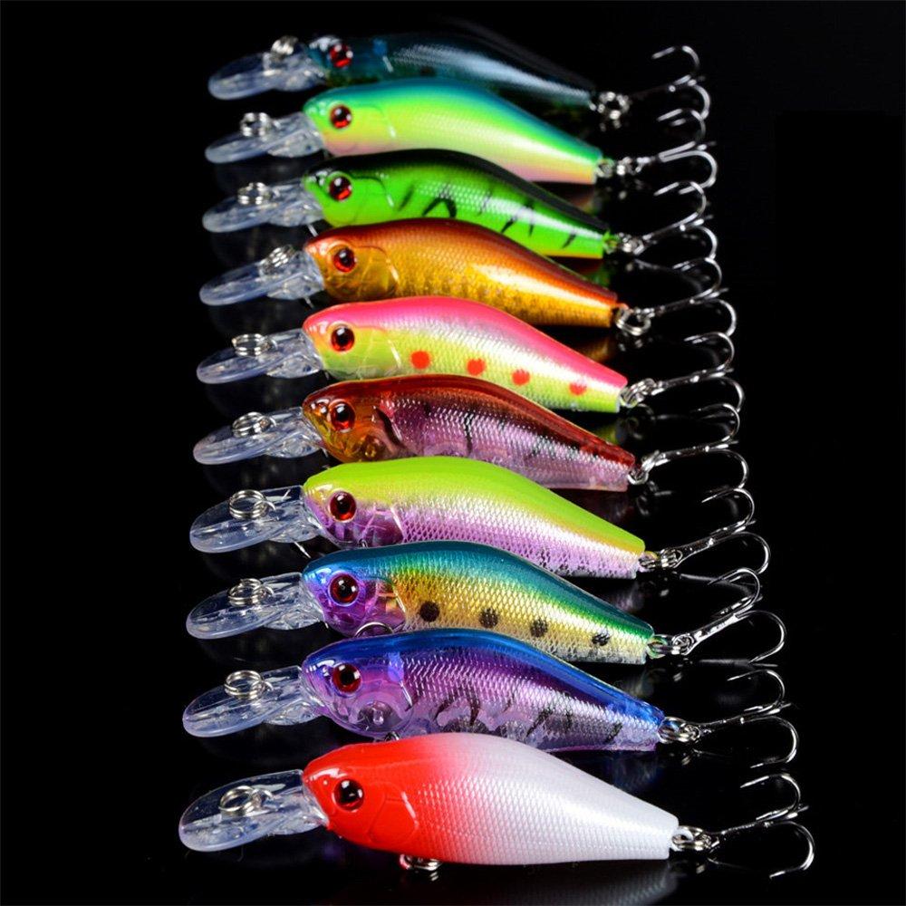 Zmart Minnow Lure Hard Bass Fishing Tackle 48-Piece Set, 10cm, 9cm, 7.5cm, 7cm, 5cm, Crankbaits, High-Quality