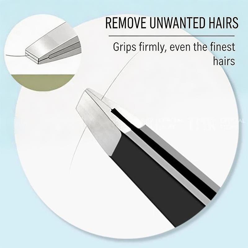 

Stainless Steel Angled Tweezers 4Pcs Set For Removing Gray Hair Beard Eyebrows Beauty Tools one size чёрный