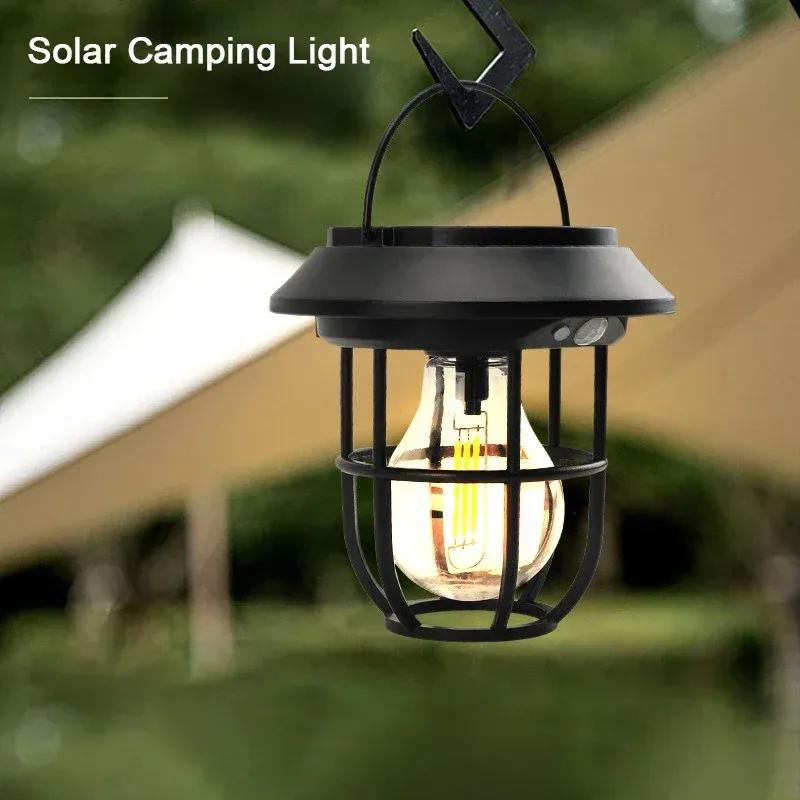 LED Solar Camping Lamp Human Body Sensing Lawn Lights Outdoor Waterproof Solar Wall Light Garden Street Decor Solar Garden Light
