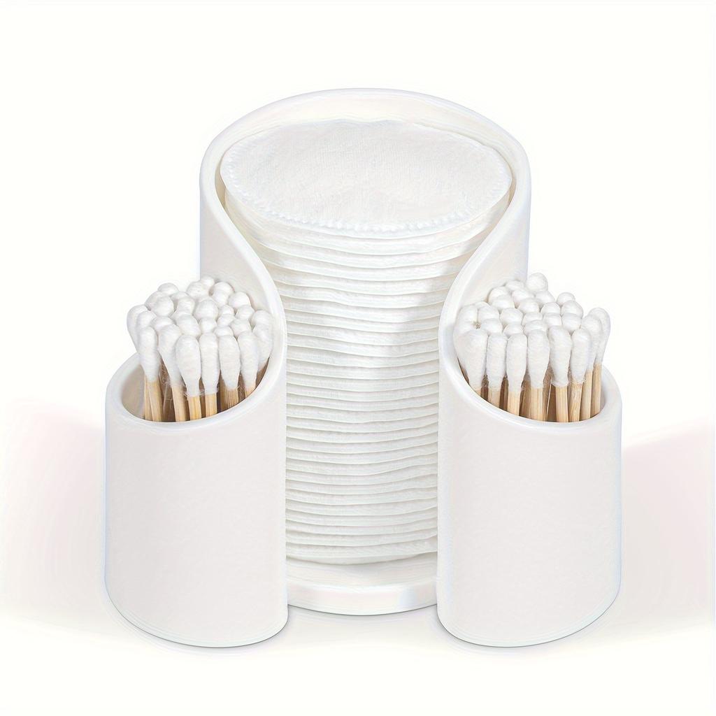 Rosa plastförvaringsorganisatör med flera fack för bomullsrondeller och tops