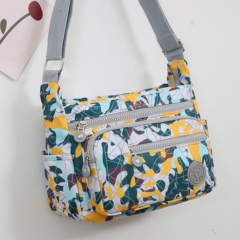 New Vintage Fashion Crossbody Bag Print Multi-Layer Large Capacity Middle-Aged Mom Bag Oxford Fabric Women Bag