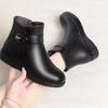 Rutschfeste und warme Damen-Baumwollstiefel, Baumwollschuhe aus weichem Leder, Flache Schuhe mit weicher Sohle im neuen Stil