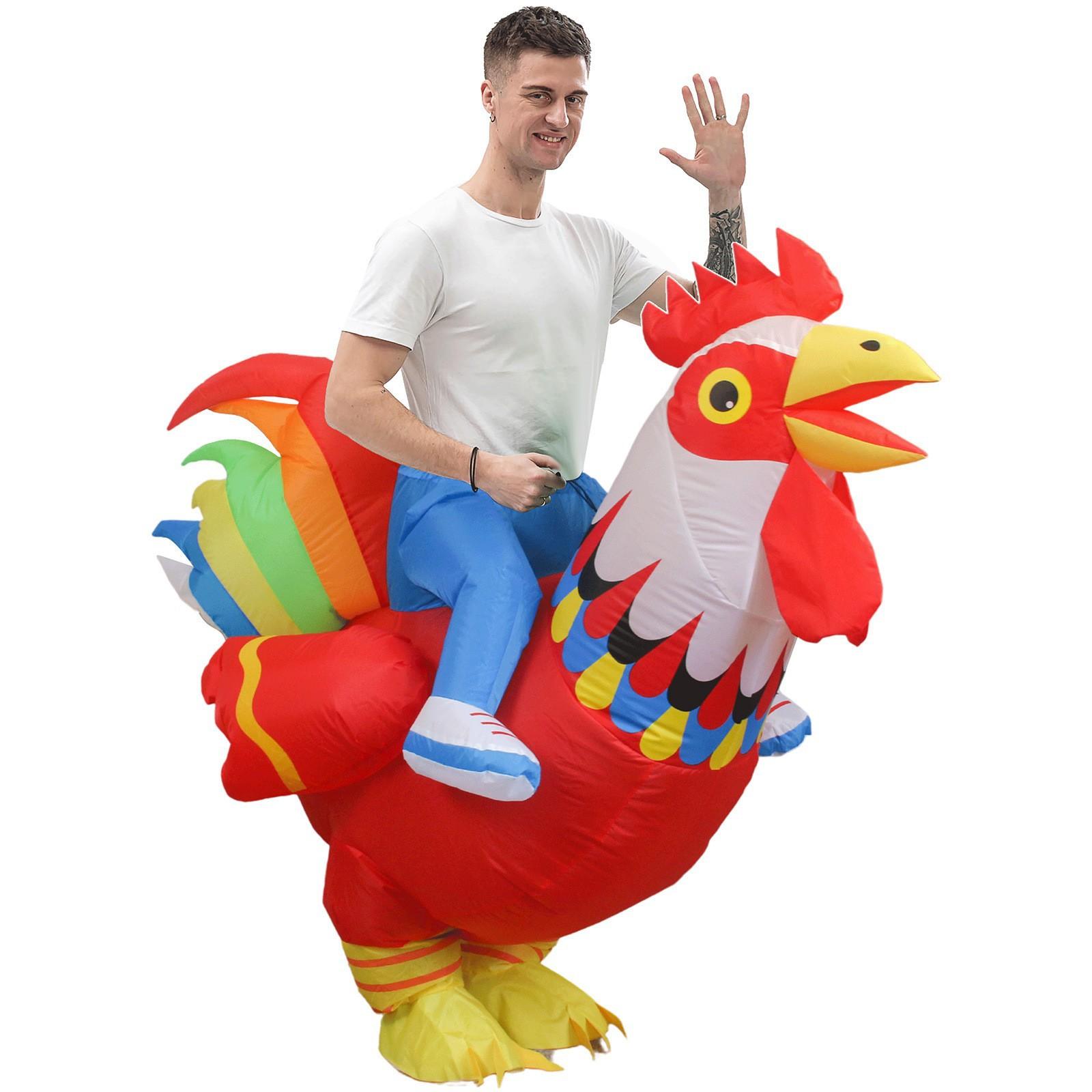 

Надувний костюм Півень, дорослий One size, 150-190cm червоний