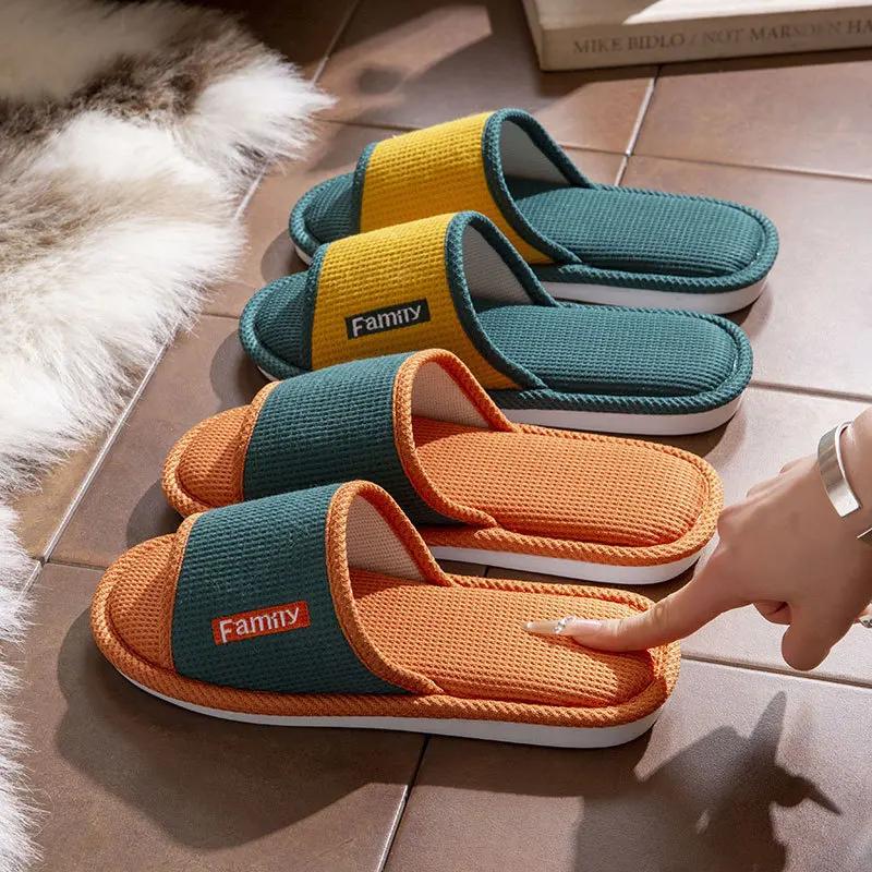 

Linen Slippers for Women, Summer Indoor Home, Sweat Absorbing, Thick Soled, All Season Home, Floor Slippers for Women 2025 36-37 рожевий