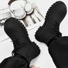 Fashion British Casual Leather Platform Round Toe Boots Men Fashion Luxury Work Walking Shoes New Outdoor Antiskid Designer Ankle Boots