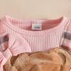 Baby Girl Cartoon Bear Plaid Patchwork Jumpsuit with Fake Straps and Long Sleeves - Autumn/Winter Trendy Outfit