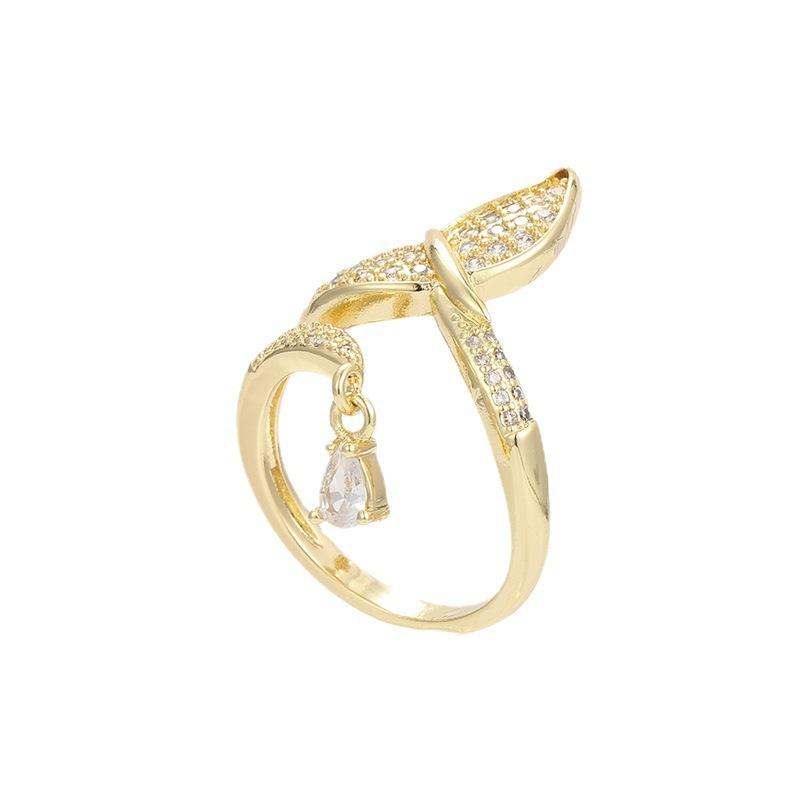 

Европейское и американское новое креативное кольцо рыбий хвост модное, с индивидуальностью, универсальное кольцо для женщин opening adjustable золотой