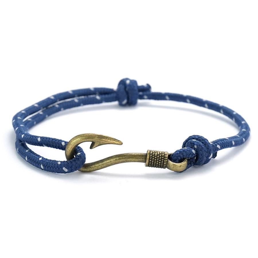 Retro Fishhook Bracelet Men Multicolour Adjustable Nautical Beach Surfing Hand Accessories Lucky Red Paracord Braclet Pulseras