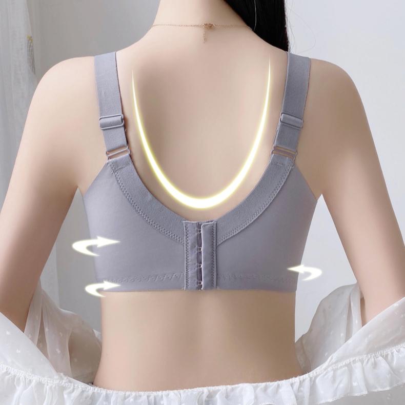 Underwear Women's Thin Soft Steel Ring Anti Sagging Breast Full Cup Support Gathering and Adjusting Bra