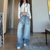 90s Blau High Street Casual Baggy Hosen Frauen Harajuku Oversize Y2k Breite Bein Hosen Weibliche 2000s Mode-Design lose Hosen
