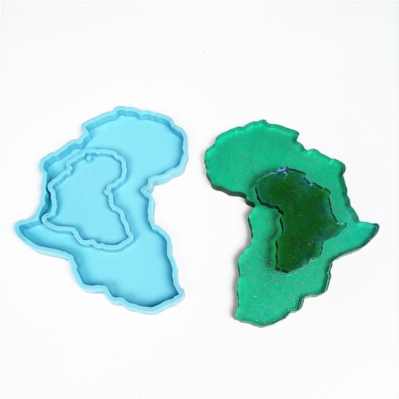 Buy DIY Africa Map Shape Coaster Cup Mat Pad Epoxy Resin Mold Keychain