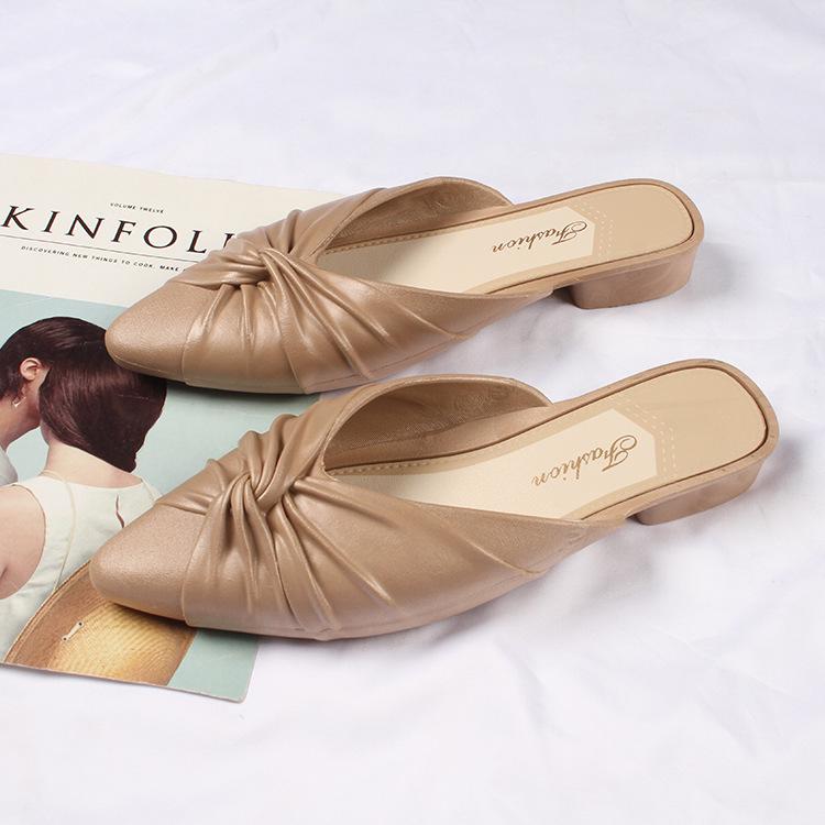 Yuzhihao Women s Summer Fashion Pointed Toe Half-Open Slippers for Indoor/Outdoor Wear Size 38-39