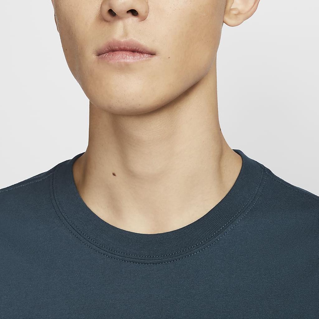 Nike Sb Round Neck Knitted Soft Loose Short Sleeve T-Shirt Men Tops Deep-Sea-Blue FZ5286-478