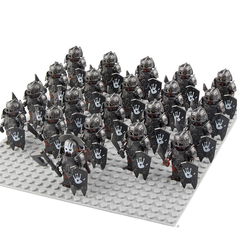 Ancient Rome Dwarf Warrior Elves Knight Rohan Eomer Haldir Urukhai Strong Orc Knight Spartacus Figures Building Block Kids Toy