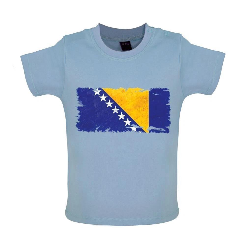 Bosnia And Herzegovina Grunge Flag Style - Kids T-Shirt Tees Top - Bosnian 120