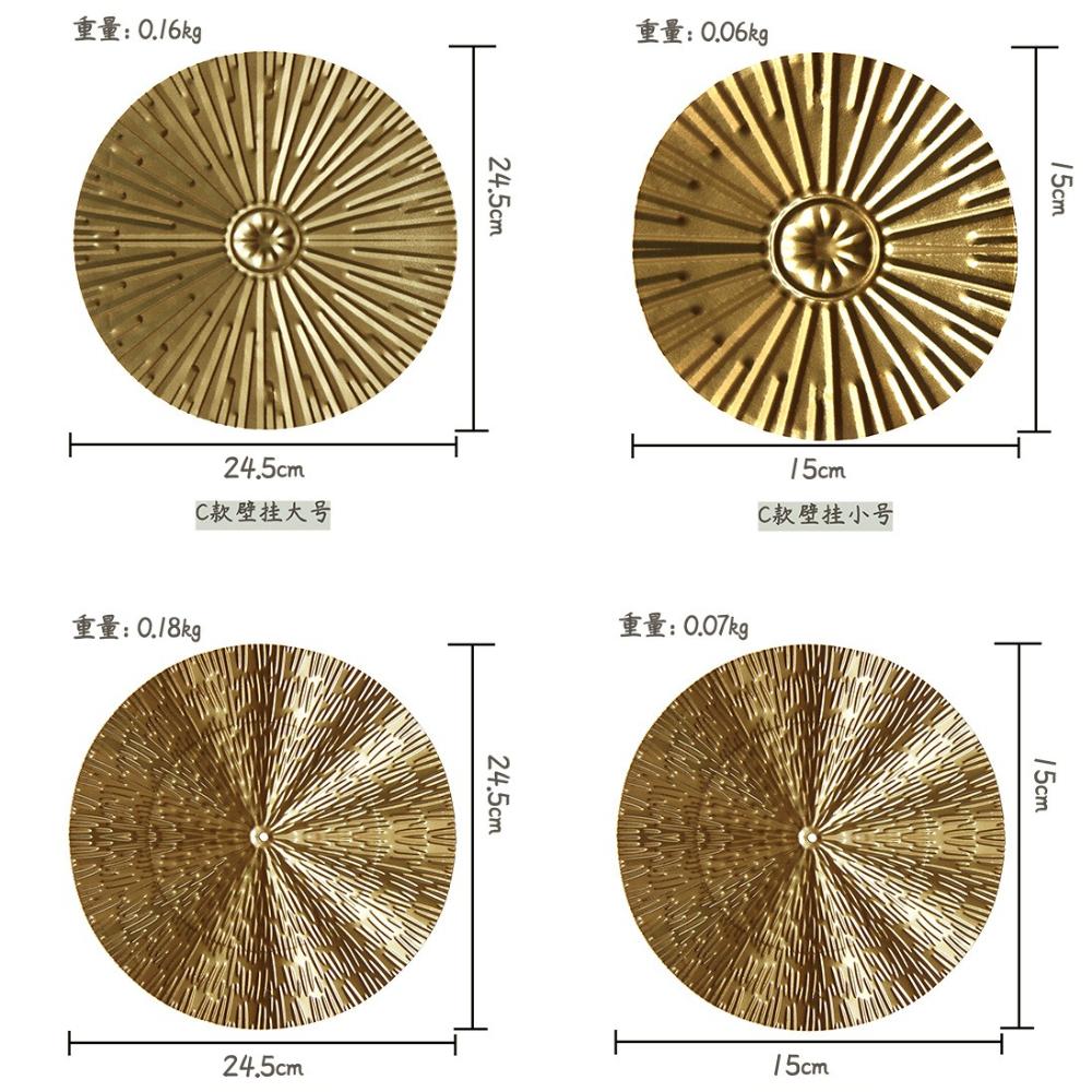 Set Decorazione da Parete Disco Dorato Minimalista Moderno Arte da Parete in Metallo Testurizzato Decorazione Pendente da Parete Boho per SoggiornoCamera da Letto Regalo