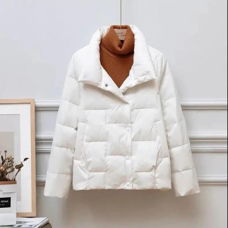 Women's Parkas Autumn Winter Stand-up Collar Lightweight Thin Short Female Loose Cotton Jacket Leisure Overcoat 5XL
