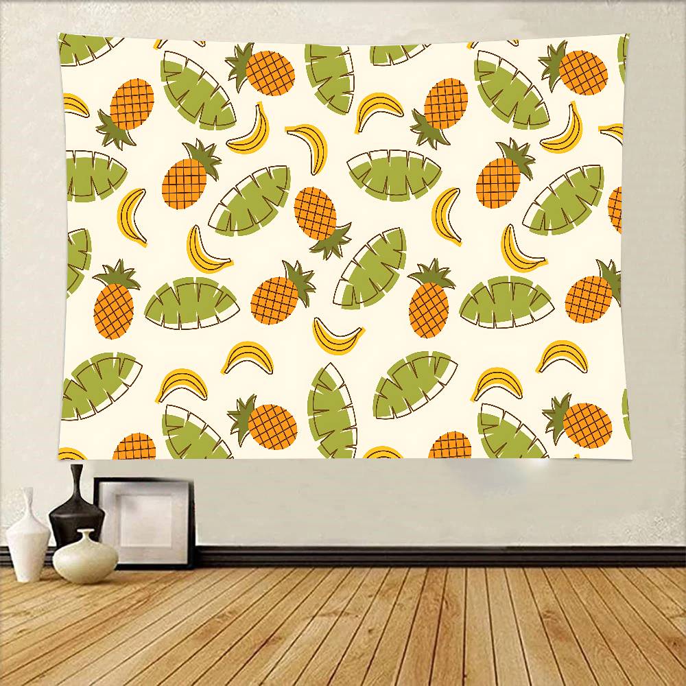 Cartoon Fruit Tapestry Wall Hanging Printed Polyester Tapestry INS Decoration Wall Decor 74x94cm(29x37in)