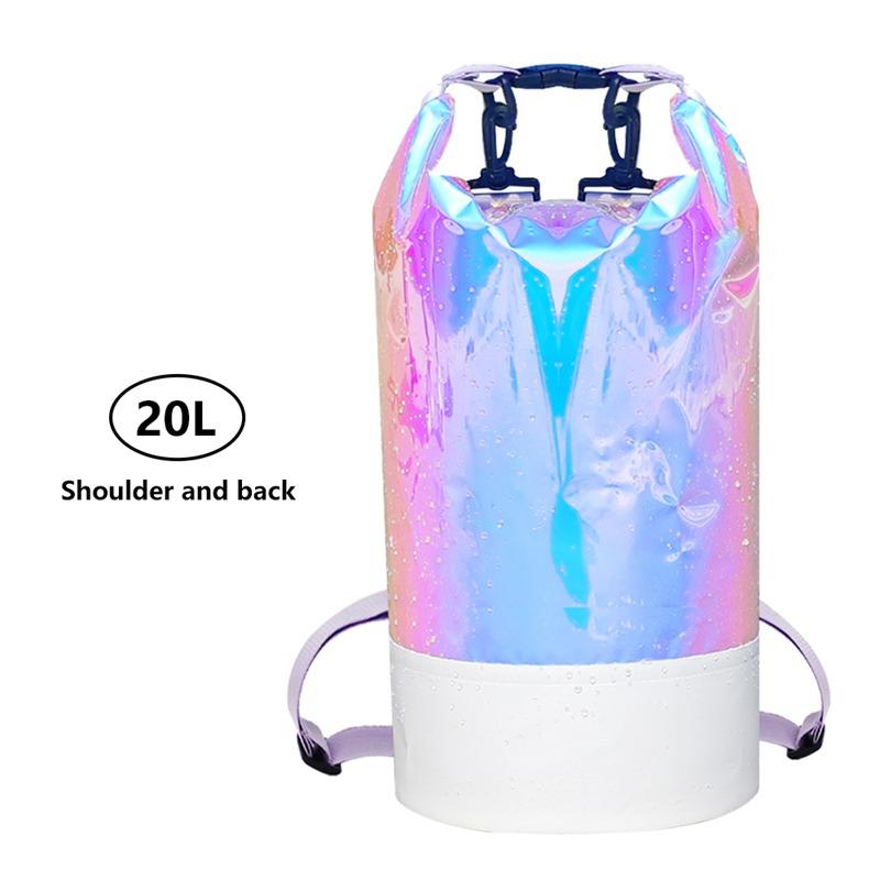 10/20L Outdoor Wasserdicht Tragbar Rafting Tauchen Trockensack PVC Schwimmtaschen für River Trekkin Laser Bunte Eimertasche