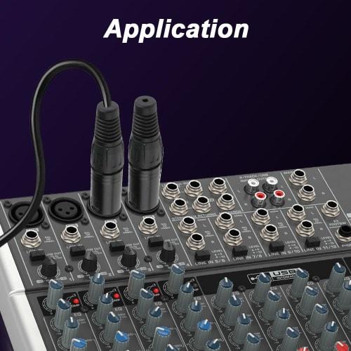 Xiatiaosann 4-Pin XLR Female Plug Connector & 4-Pin XLR Male Plug Connector, 4-Pin XLR Male Female Plug Audio Microphone Mic Connector for Speakers, M