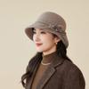 Autumn and Winter Fashion Versatile Hat Women's British Retro Woolen Bucket Hat Simple Basin Hat